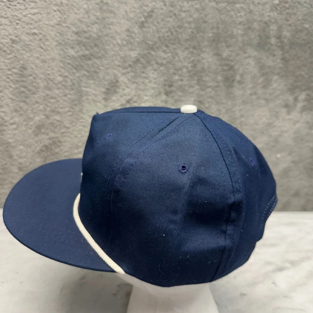 Navy Blue Halekulani Orchid Rope Hat Cali Fame Los Angeles Made in USA Men - Picture 6 of 10